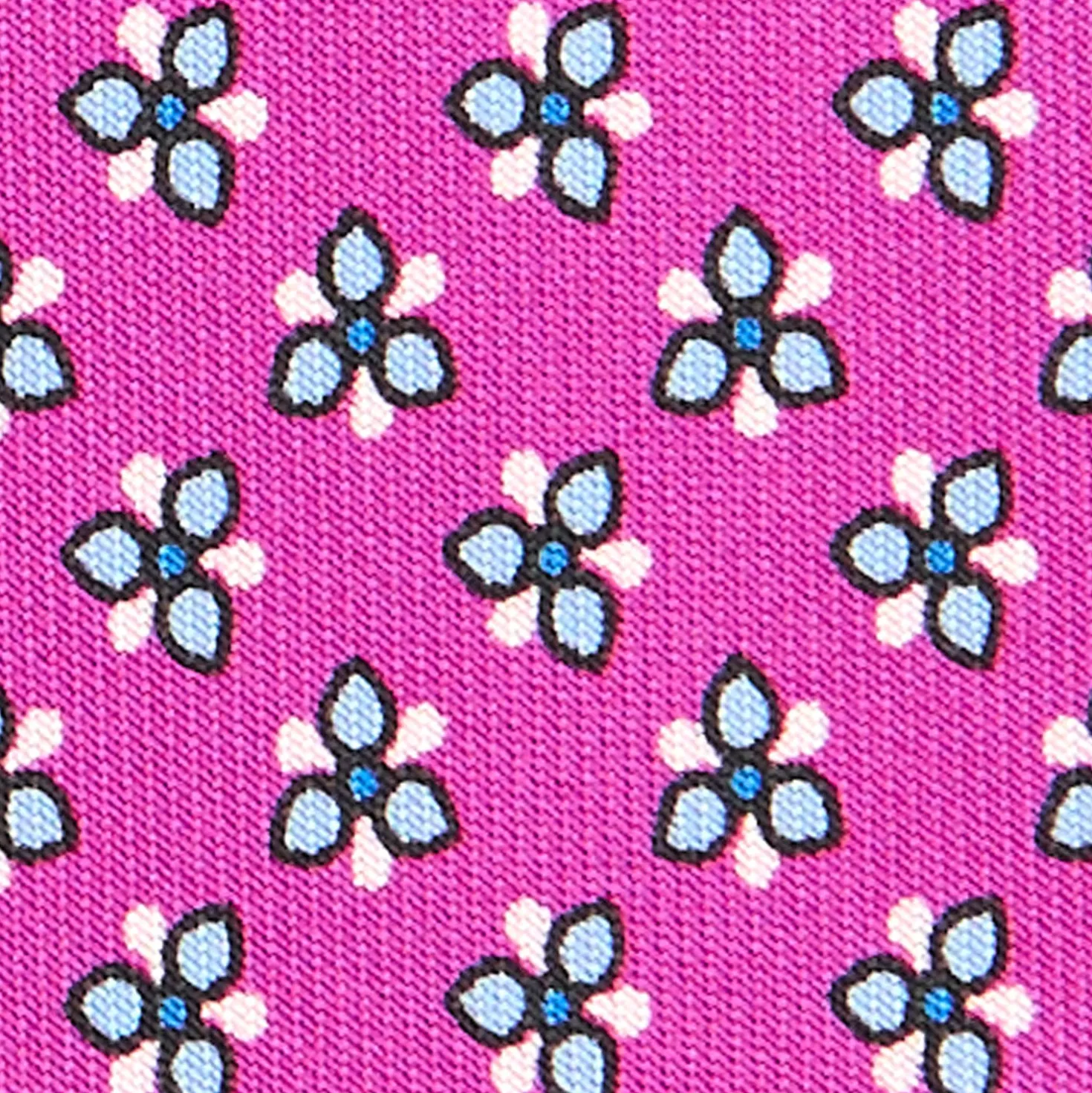 CRAVATTA SARTORIALE CLASSICA IN SETA FUCSIA Microfantasia fiore
