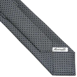 CRAVATTA SARTORIALE CLASSICA IN SETA BLU SCURO Microfantasia geometrica