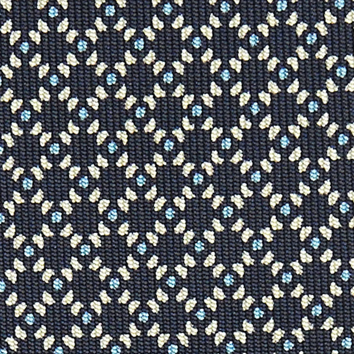CRAVATTA SARTORIALE CLASSICA IN SETA BLU SCURO Microfantasia geometrica