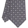 CRAVATTA SARTORIALE CLASSICA IN SETA GRIGIO SCURO Microfantasia fiore