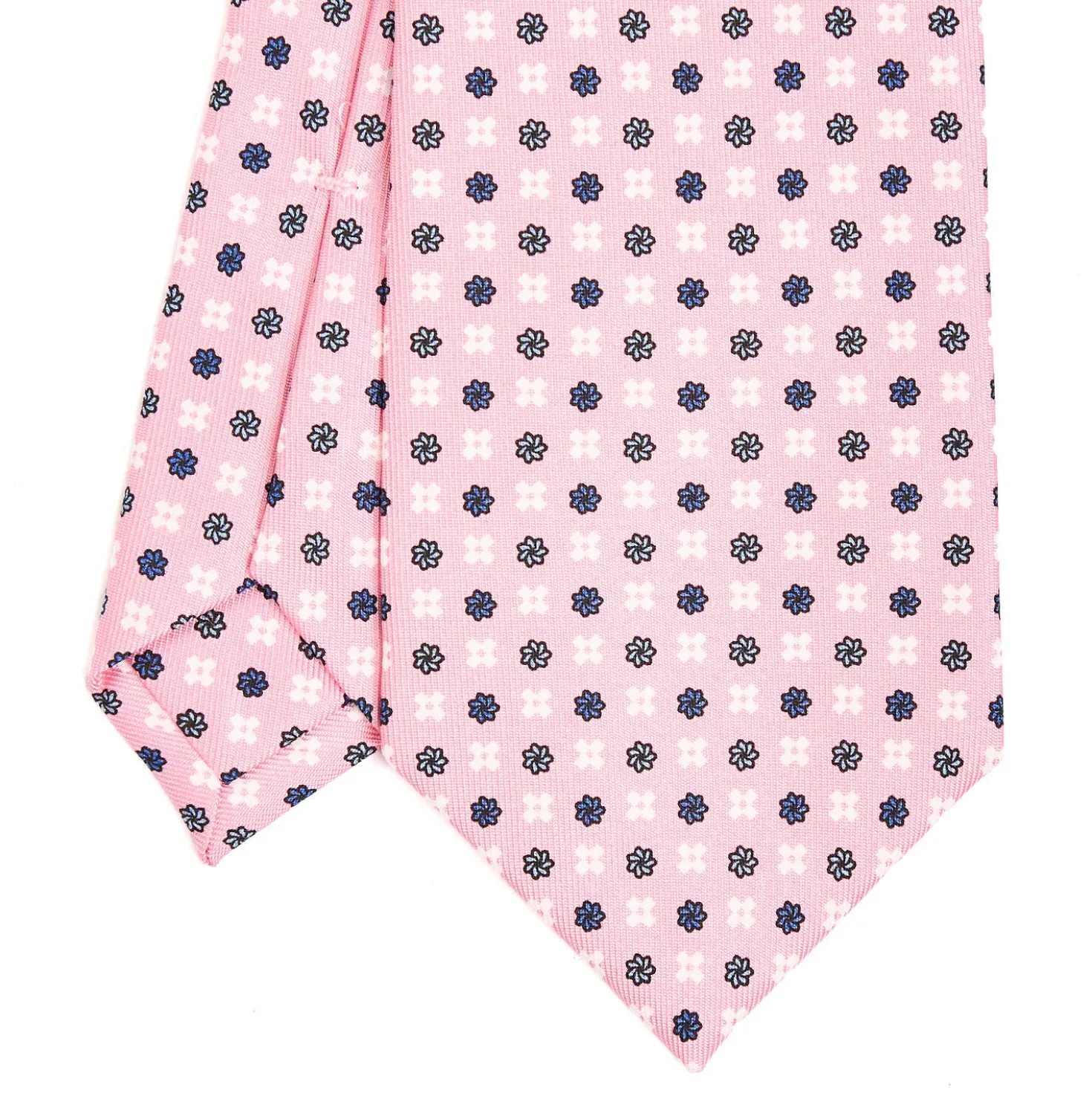 CRAVATTA SARTORIALE CLASSICA IN SETA ROSA Microfantasia fiore