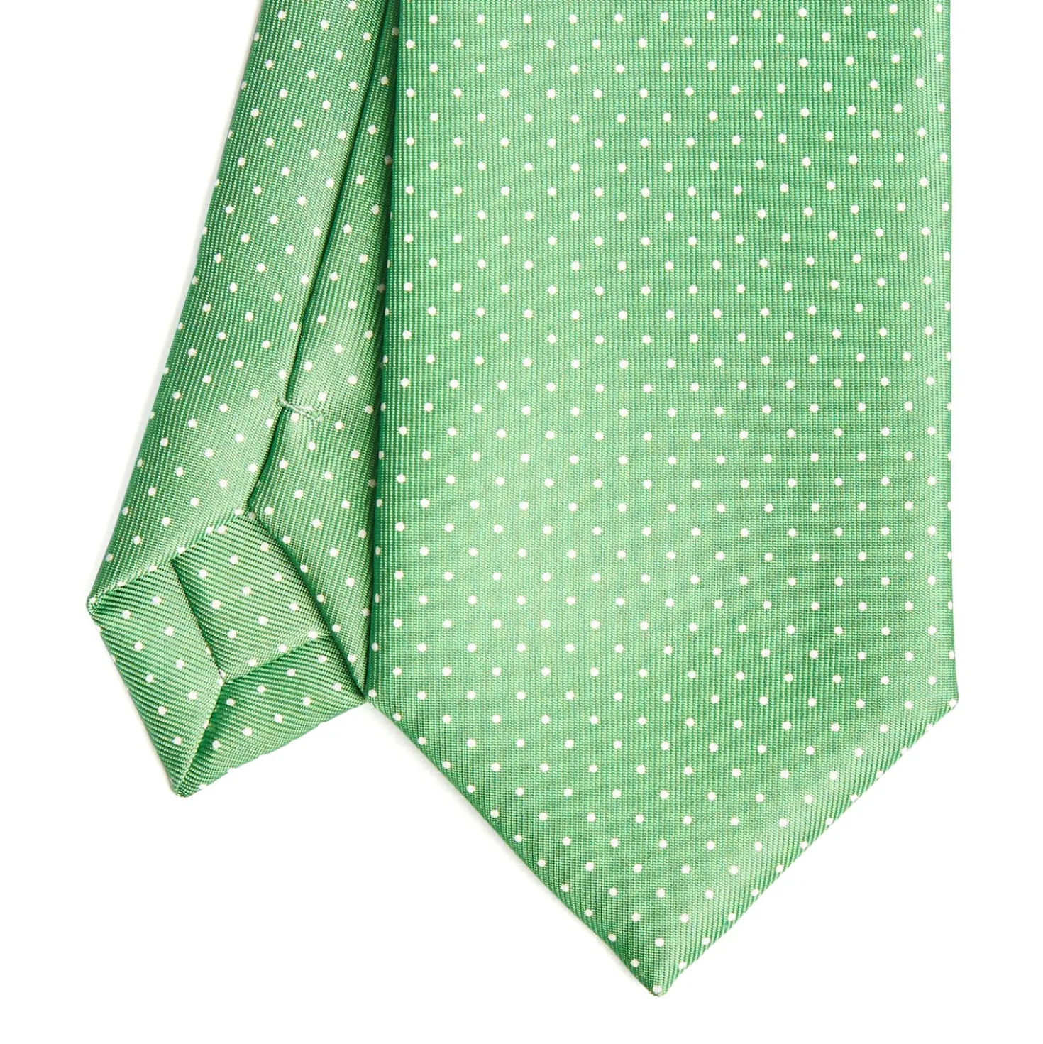 CRAVATTA SARTORIALE CLASSICA IN SETA VERDE Pois