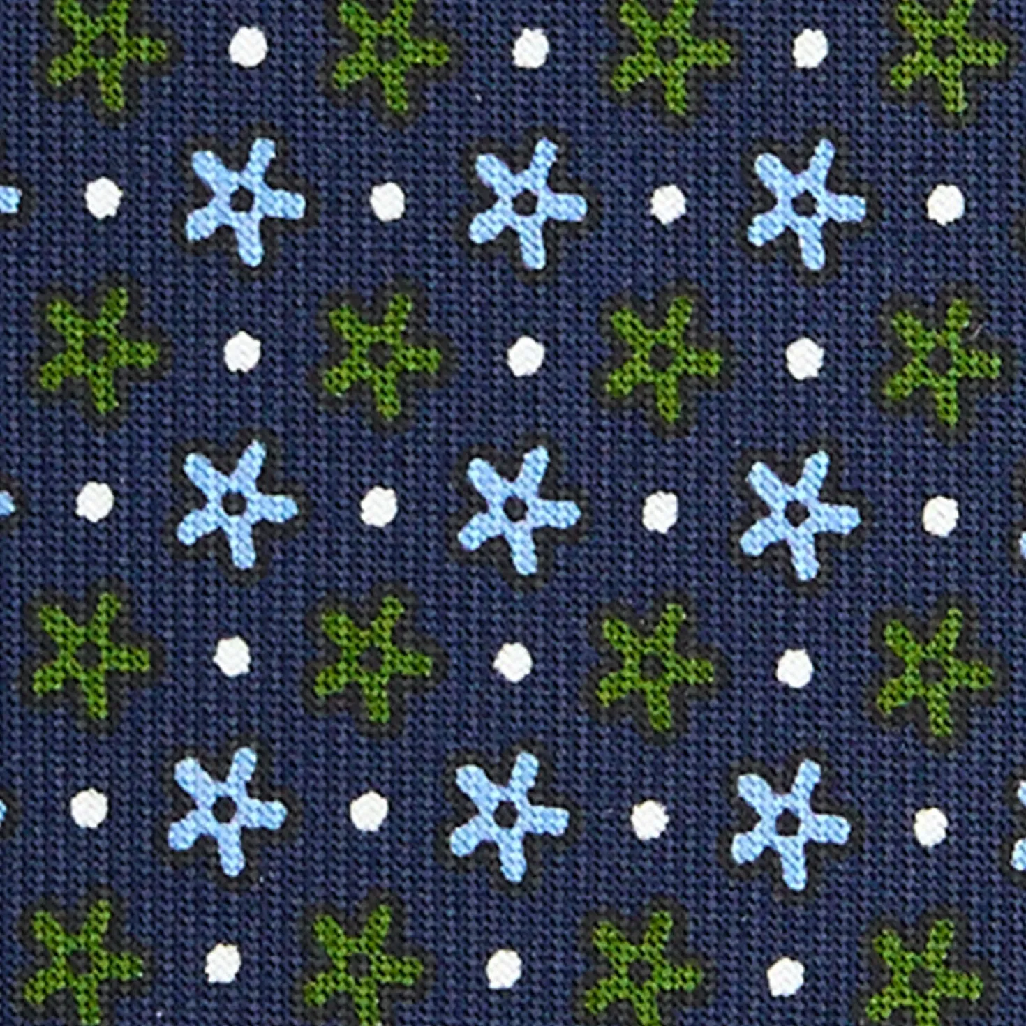 CRAVATTA SARTORIALE CLASSICA IN SETA BLU SCURO Microfantasia fiore