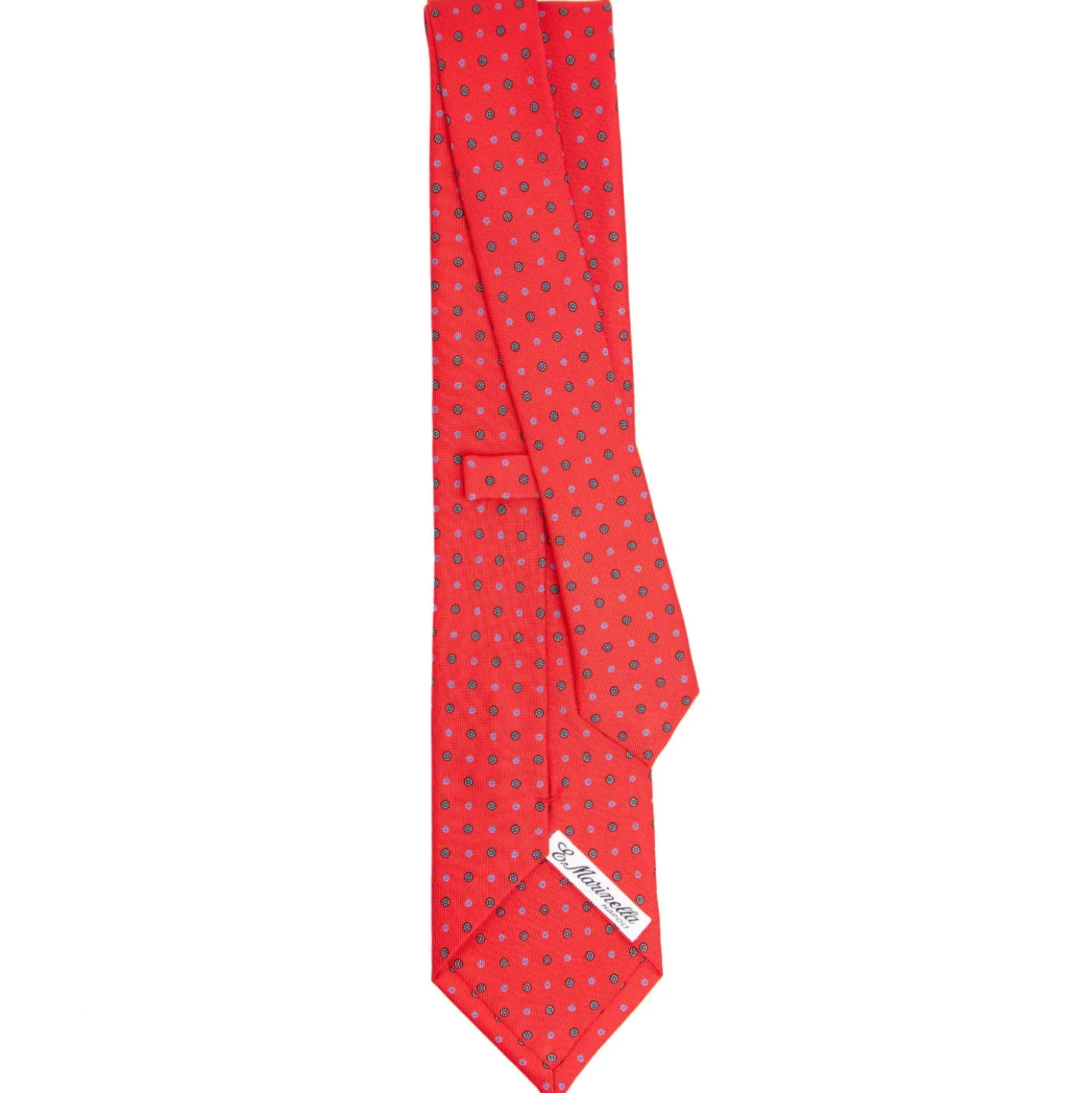 CRAVATTA SARTORIALE CLASSICA IN SETA ROSSO Microfantasia fiore