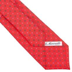 CRAVATTA SARTORIALE CLASSICA IN SETA ROSSO Microfantasia fiore