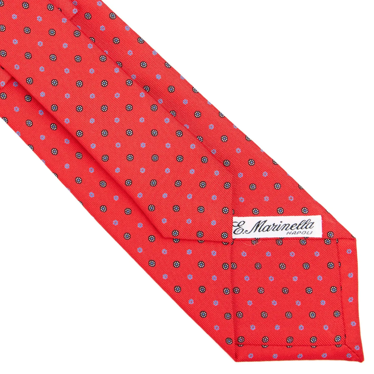 CRAVATTA SARTORIALE CLASSICA IN SETA ROSSO Microfantasia fiore