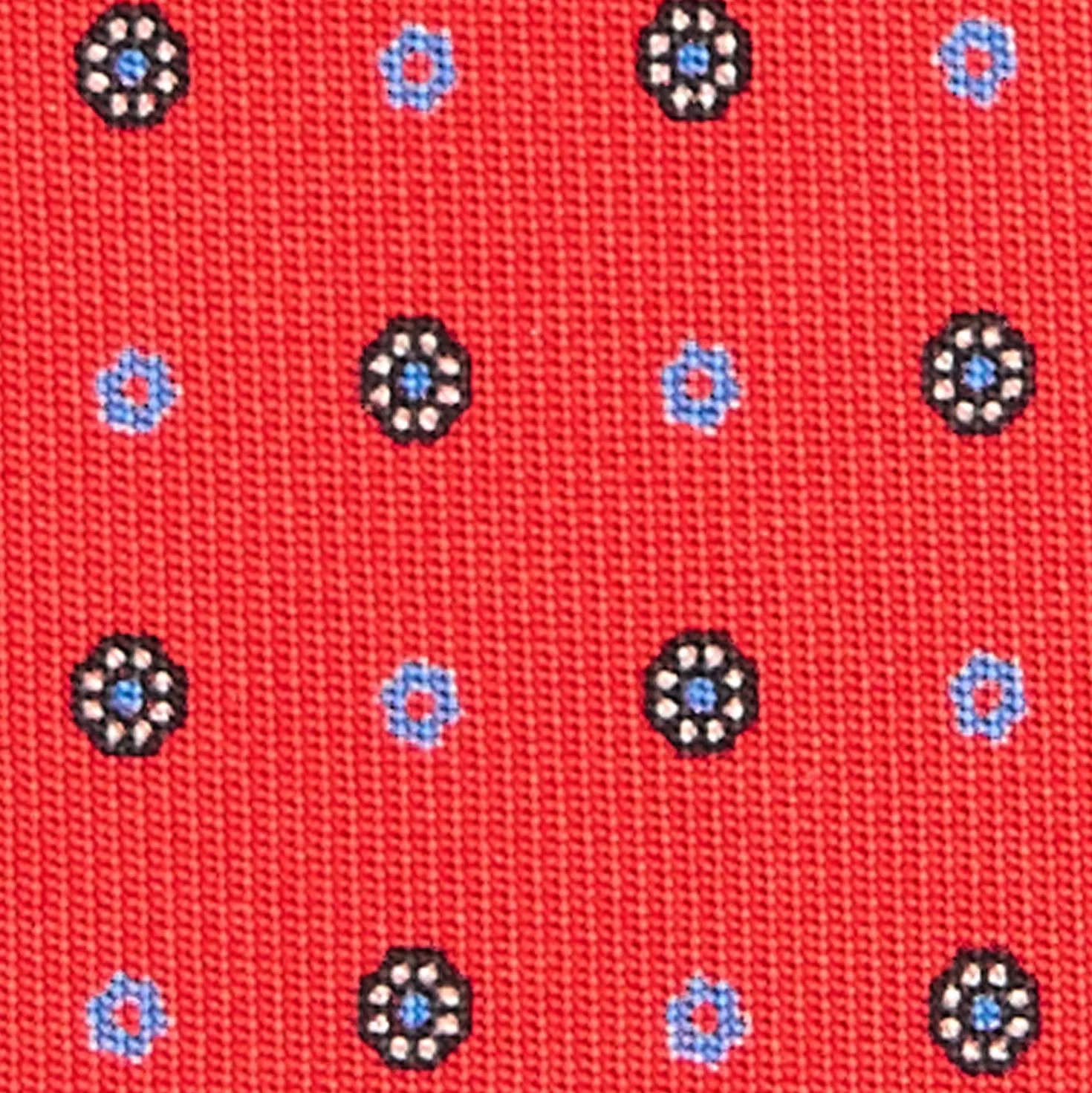 CRAVATTA SARTORIALE CLASSICA IN SETA ROSSO Microfantasia fiore