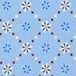 CRAVATTA SARTORIALE CLASSICA IN SETA AZZURRA Microfantasia fiore