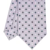CRAVATTA SARTORIALE CLASSICA IN SETA GRIGIO CHIARO Microfantasia fiore