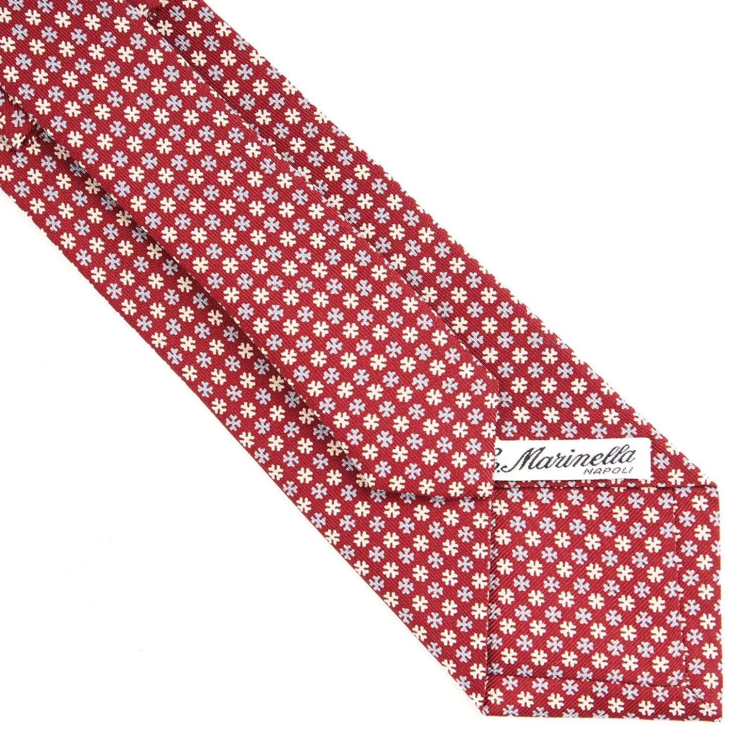 CRAVATTA SARTORIALE CLASSICA IN SETA BORDEAUX Microfantasia fiore