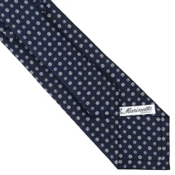CRAVATTA SARTORIALE CLASSICA IN SETA BLU SCURO Microfantasia fiore