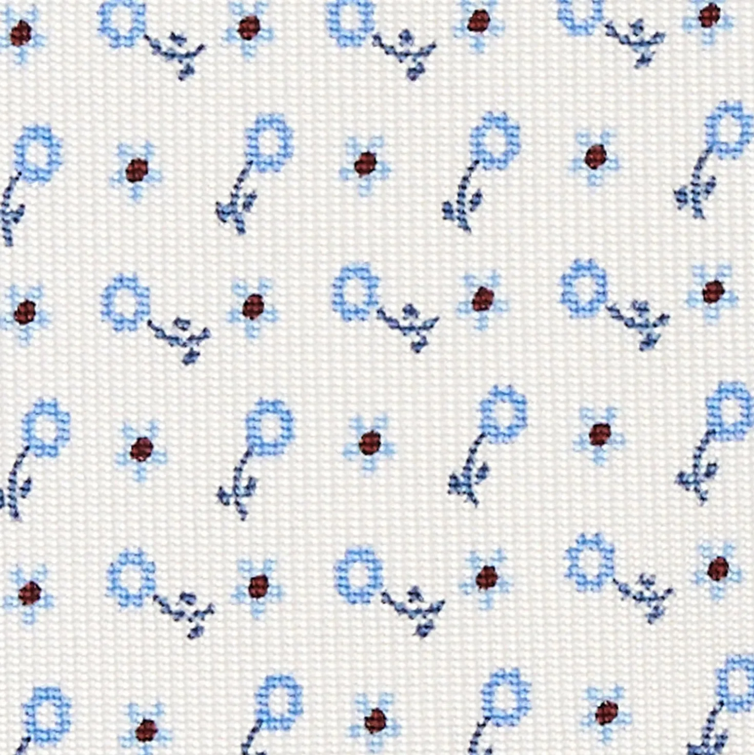 CRAVATTA SARTORIALE CLASSICA IN SETA BIANCA Microfantasia fiore