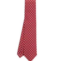 CRAVATTA SARTORIALE CLASSICA IN SETA BORDEAUX Microfantasia fiore