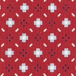 CRAVATTA SARTORIALE CLASSICA IN SETA BORDEAUX Microfantasia fiore