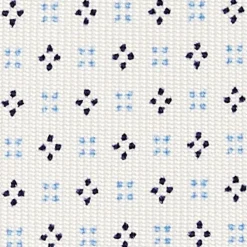 CRAVATTA SARTORIALE CLASSICA IN SETA BIANCA Microfantasia fiore