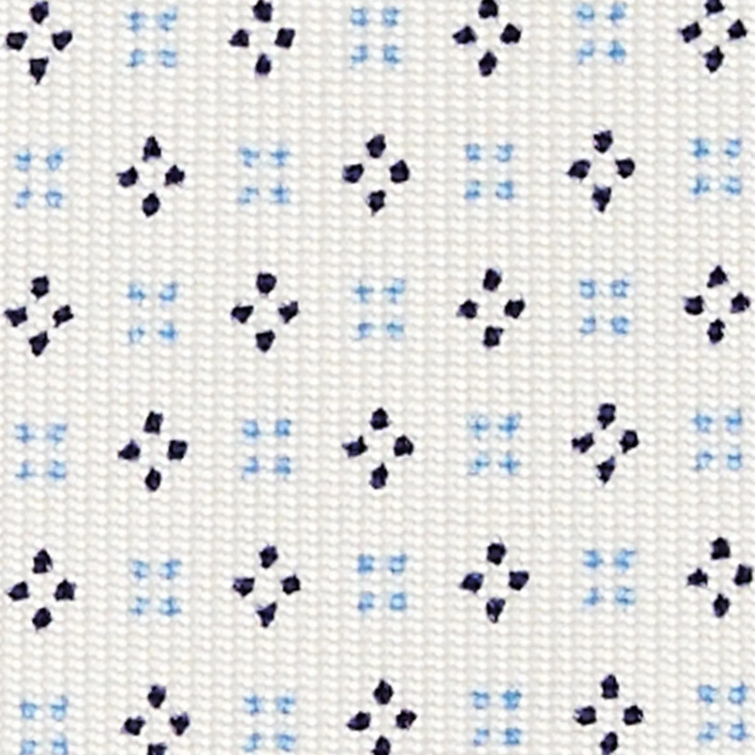 CRAVATTA SARTORIALE CLASSICA IN SETA BIANCA Microfantasia fiore