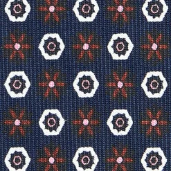 CRAVATTA SARTORIALE CLASSICA IN SETA BLU SCURO Microfantasia fiore
