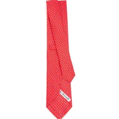 CRAVATTA SARTORIALE CLASSICA IN SETA ROSSA Microfantasia fiore