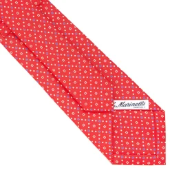 CRAVATTA SARTORIALE CLASSICA IN SETA ROSSA Microfantasia fiore