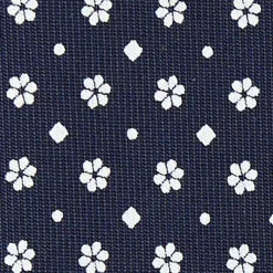 CRAVATTA SARTORIALE CLASSICA IN SETA BLU SCURO Microfantasia fiore