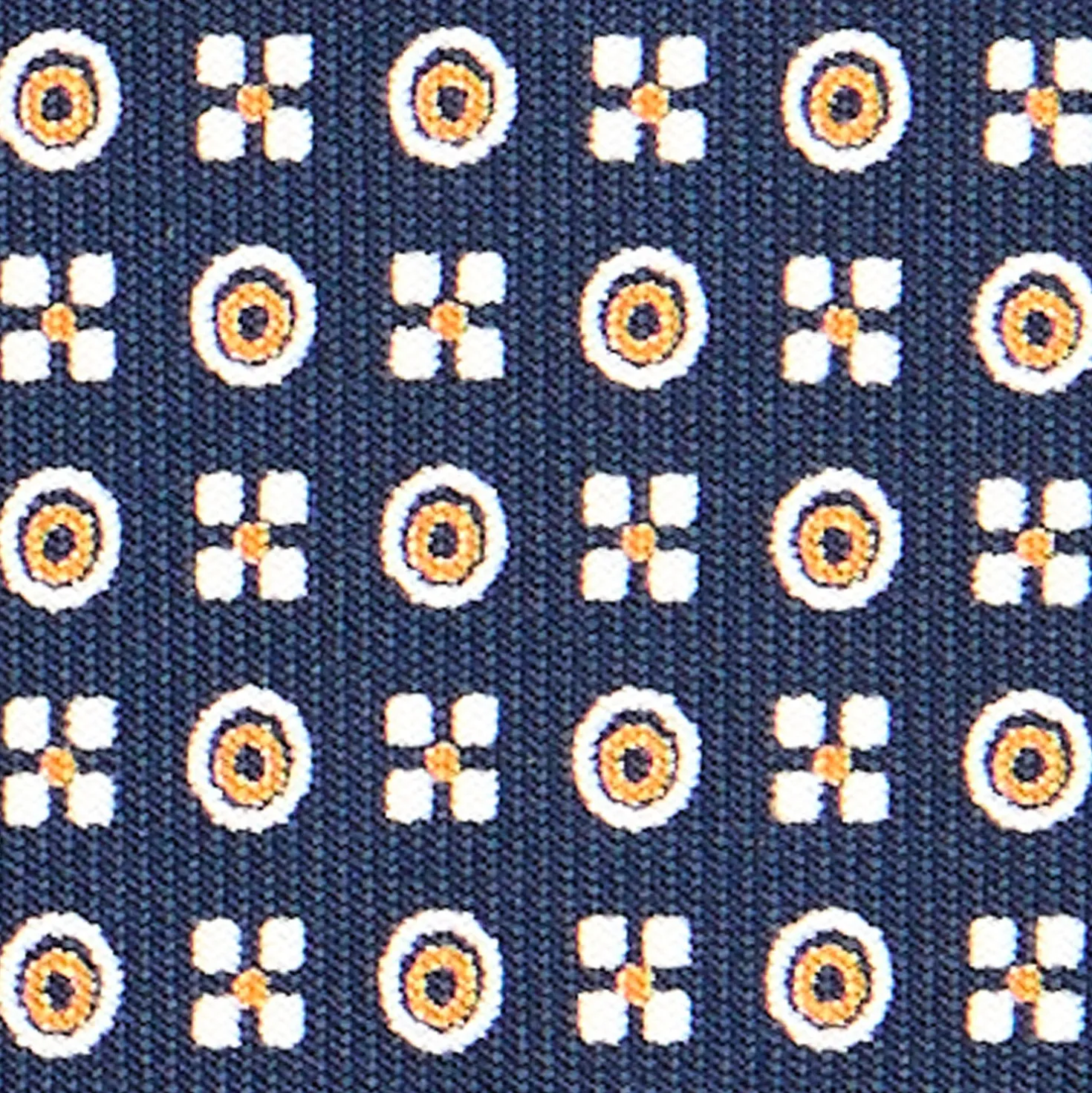 CRAVATTA SARTORIALE CLASSICA IN SETA BLU SCURO Microfantasia fiore