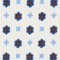 CRAVATTA SARTORIALE CLASSICA IN SETA BIANCA Microfantasia fiore