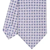CRAVATTA SARTORIALE CLASSICA IN SETA GRIGIO CHIARO Microfantasia fiore