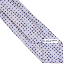 CRAVATTA SARTORIALE CLASSICA IN SETA GRIGIO CHIARO Microfantasia fiore