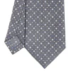 CRAVATTA SARTORIALE CLASSICA IN SETA GRIGIO SCURO Microfantasia fiore