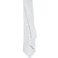 CRAVATTA SARTORIALE CLASSICA IN SETA BIANCA Microfantasia fiore