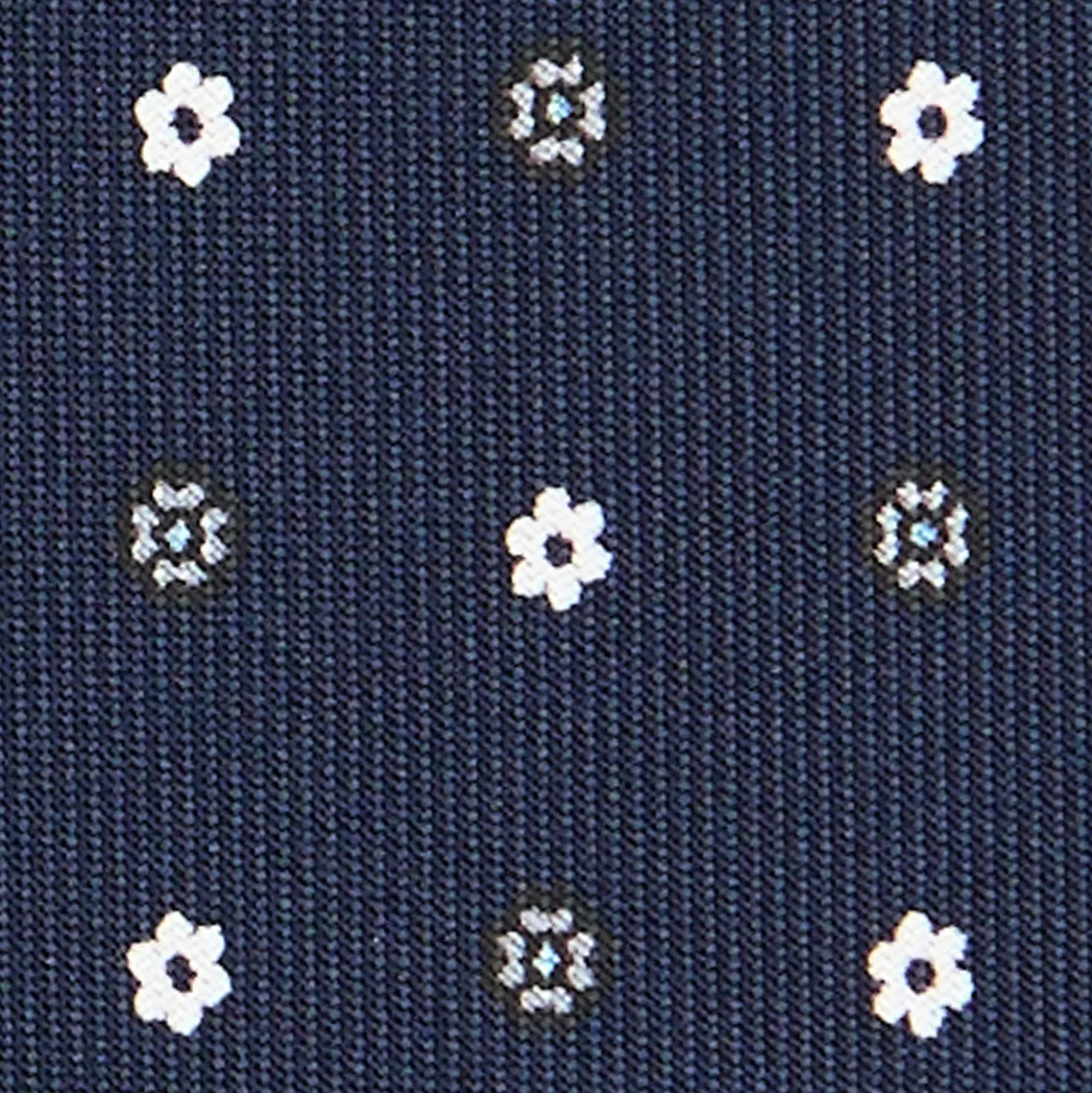 CRAVATTA SARTORIALE CLASSICA IN SETA BLU SCURO Microfantasia fiore