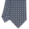 CRAVATTA SARTORIALE CLASSICA IN SETA GRIGIO SCURO Microfantasia fiore