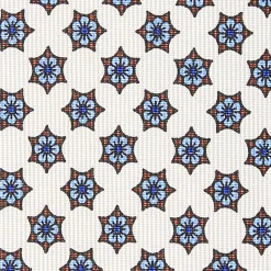 CRAVATTA SARTORIALE CLASSICA IN SETA BIANCA Microfantasia fiore