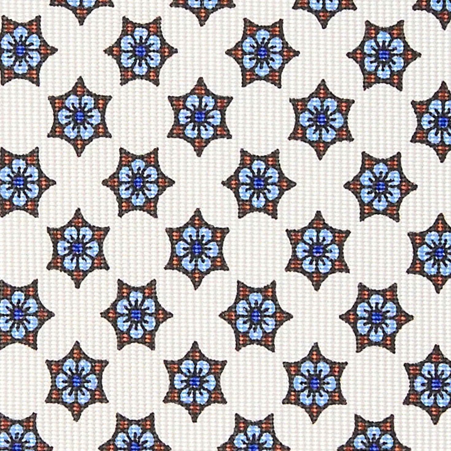 CRAVATTA SARTORIALE CLASSICA IN SETA BIANCA Microfantasia fiore