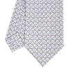 CRAVATTA SARTORIALE CLASSICA IN SETA BIANCO Microfantasia fiore