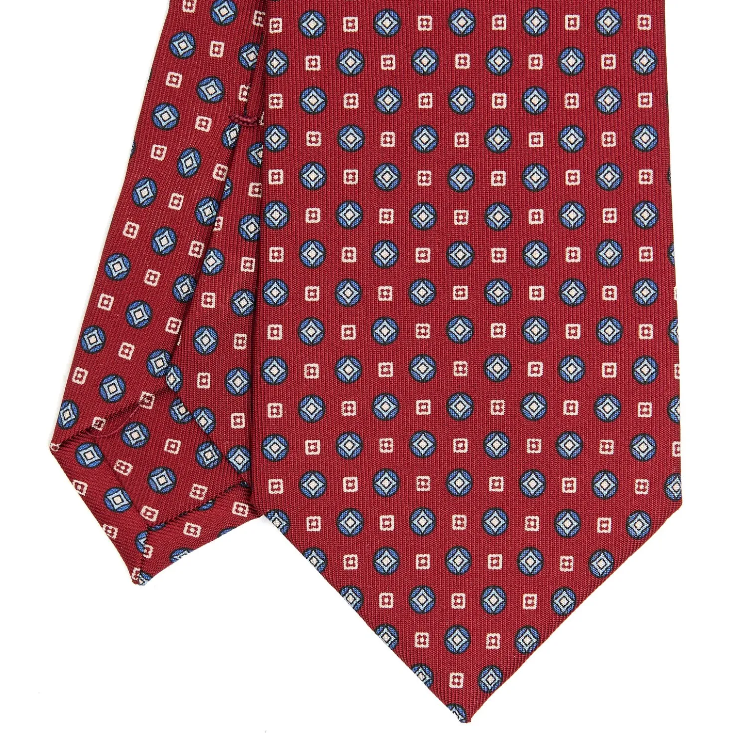 CRAVATTA SARTORIALE CLASSICA IN SETA BORDEAUX Microfantasia fiore