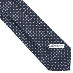 CRAVATTA SARTORIALE CLASSICA IN SETA BLU SCURO Microfantasia fiore