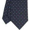 CRAVATTA SARTORIALE CLASSICA IN SETA BLU SCURO Microfantasia fiore