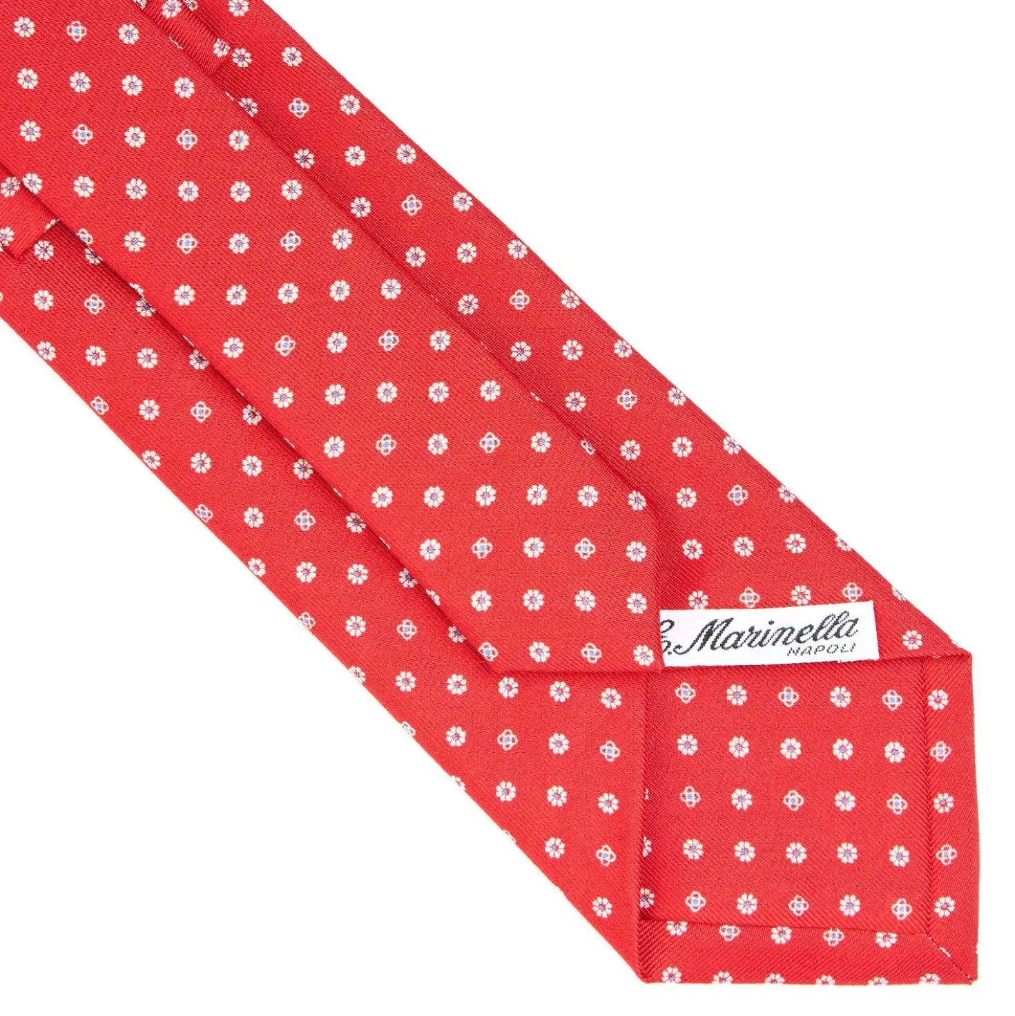 CRAVATTA SARTORIALE CLASSICA IN SETA ROSSA Microfantasia fiore