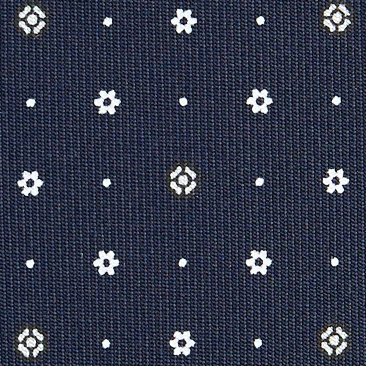 CRAVATTA SARTORIALE CLASSICA IN SETA BLU SCURO Microfantasia fiore