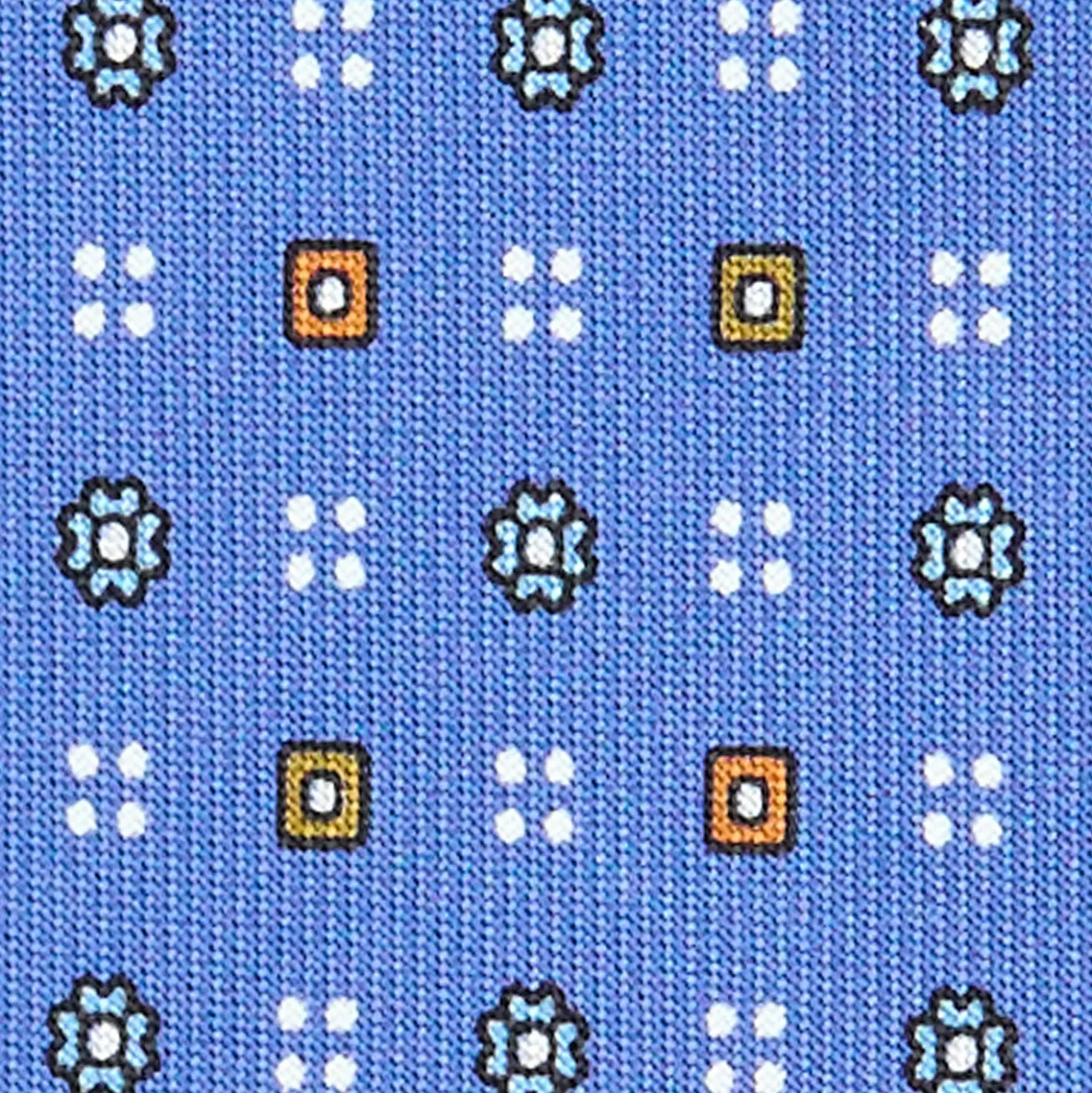 CRAVATTA SARTORIALE CLASSICA IN SETA AZZURRO POLVERE Microfantasia fiore