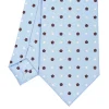 CRAVATTA SARTORIALE CLASSICA IN SETA AZZURRA Microfantasia fiore