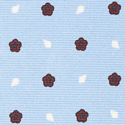 CRAVATTA SARTORIALE CLASSICA IN SETA AZZURRA Microfantasia fiore