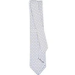 CRAVATTA SARTORIALE CLASSICA IN SETA BIANCA Microfantasia fiore