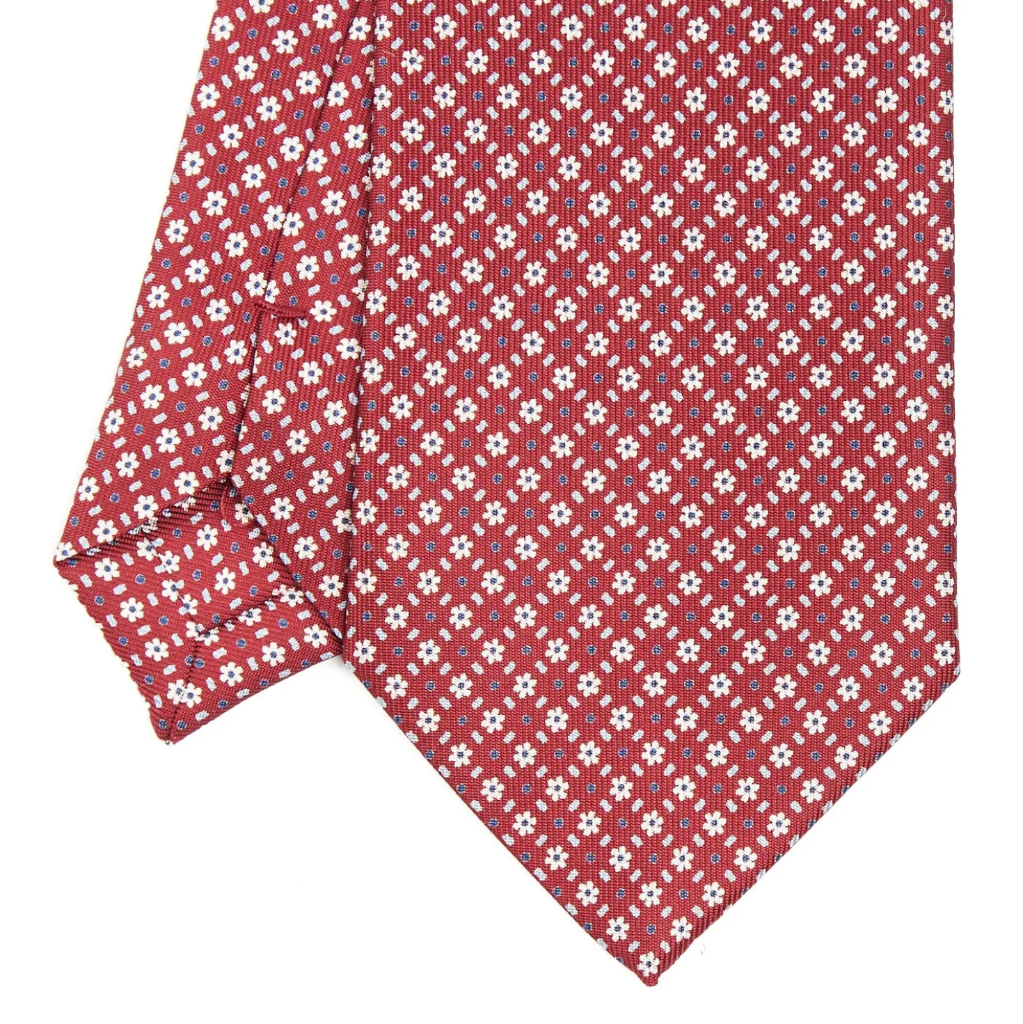 CRAVATTA SARTORIALE CLASSICA IN SETA BORDEAUX Microfantasia fiore