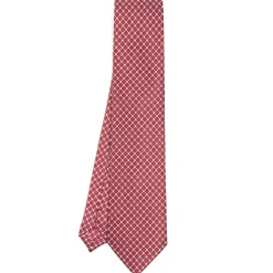 CRAVATTA SARTORIALE CLASSICA IN SETA BORDEAUX Microfantasia fiore