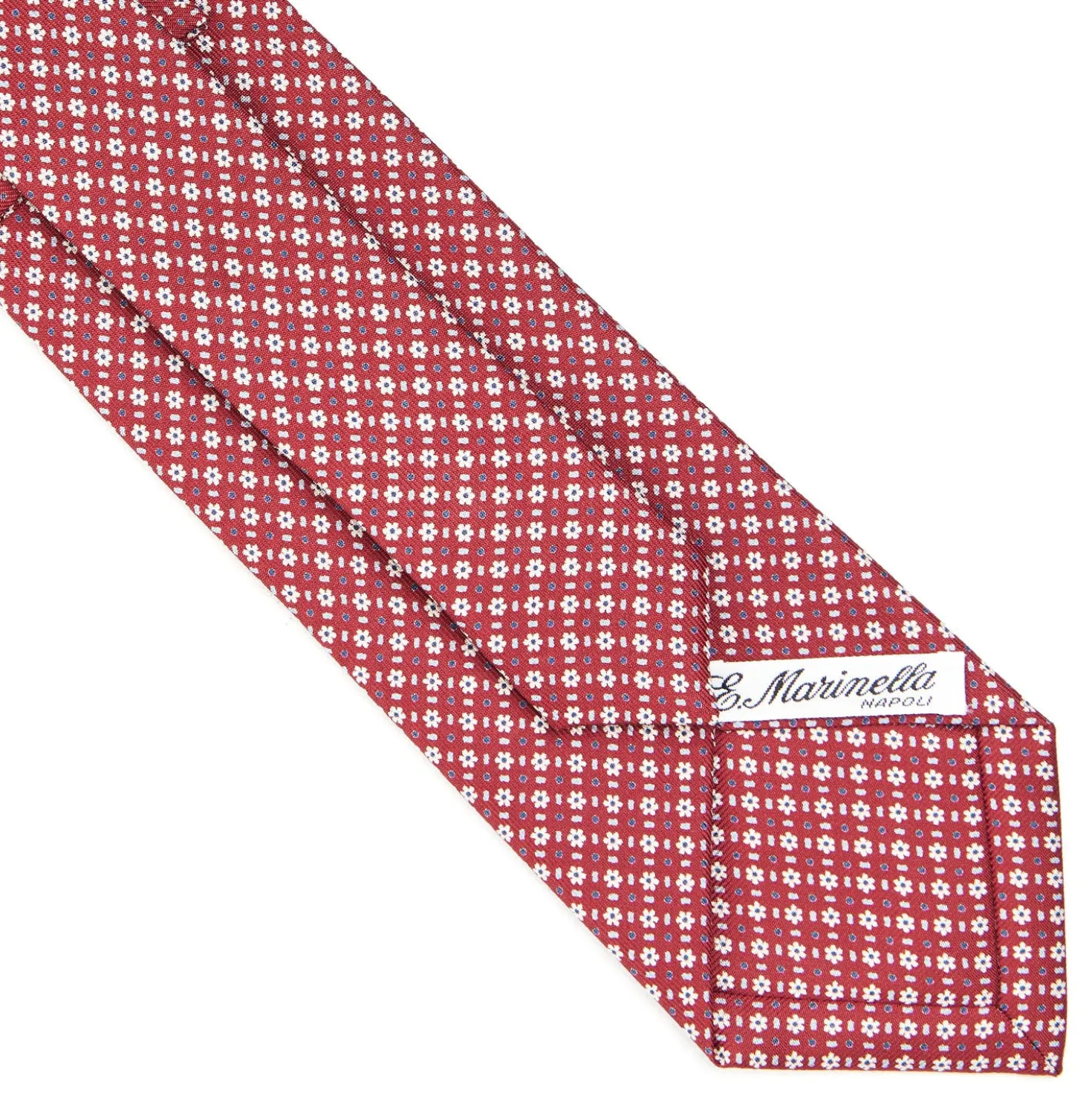 CRAVATTA SARTORIALE CLASSICA IN SETA BORDEAUX Microfantasia fiore