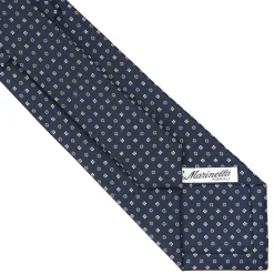 CRAVATTA SARTORIALE CLASSICA IN SETA BLU SCURO Microfantasia fiore