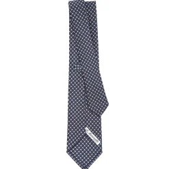 CRAVATTA SARTORIALE CLASSICA IN SETA BLU SCURO Microfantasia