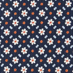 CRAVATTA SARTORIALE CLASSICA IN SETA BLU SCURO Microfantasia